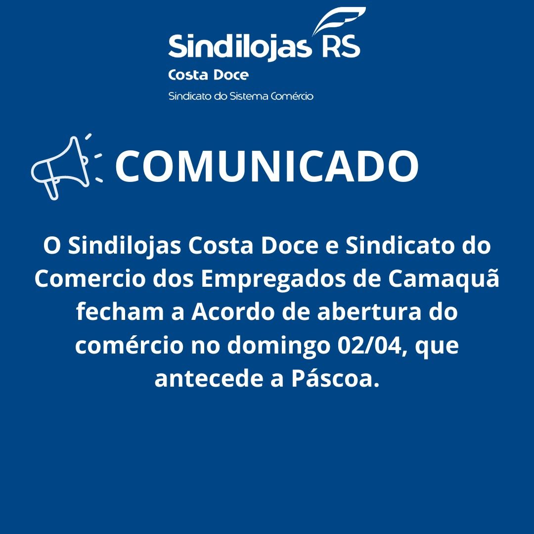 ACORDO ABERTURA DO DOMINGO 02/04, QUE ANTECEDE A PÁSCOA
