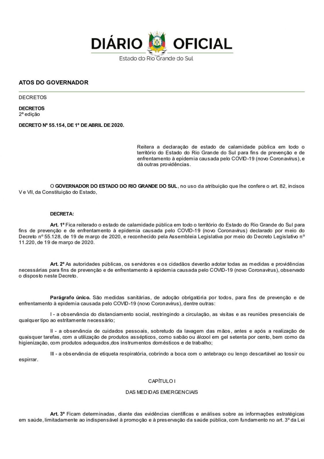 Decreto N° 55.154  - Governo Estadual