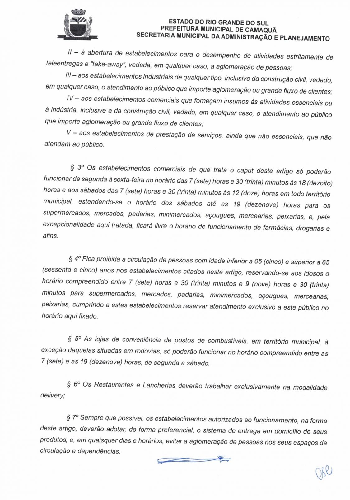 PREFEITURA MUNICIPAL: Alterações sobre atividades 