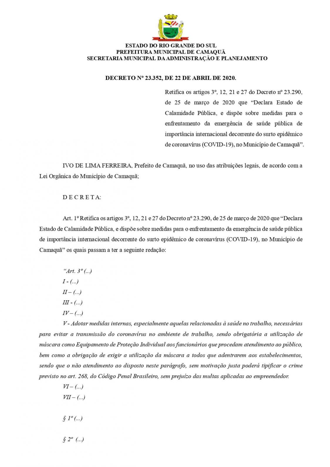 DECRETO Nº 23.352 - Medidas Preventivas 