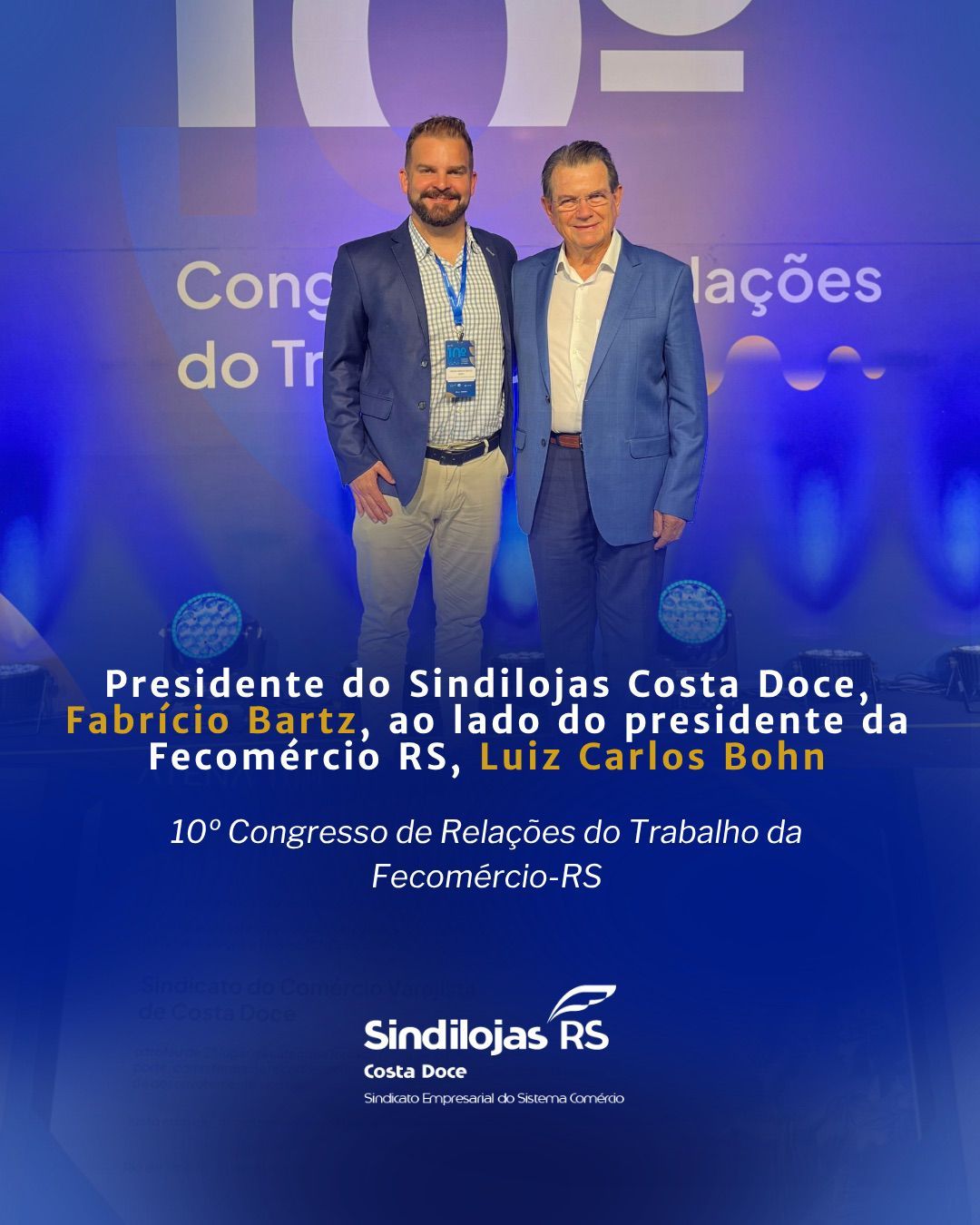 Sindilojas Costa Doce participa do 10º Congresso de Relações do Trabalho da Fecomércio-RS