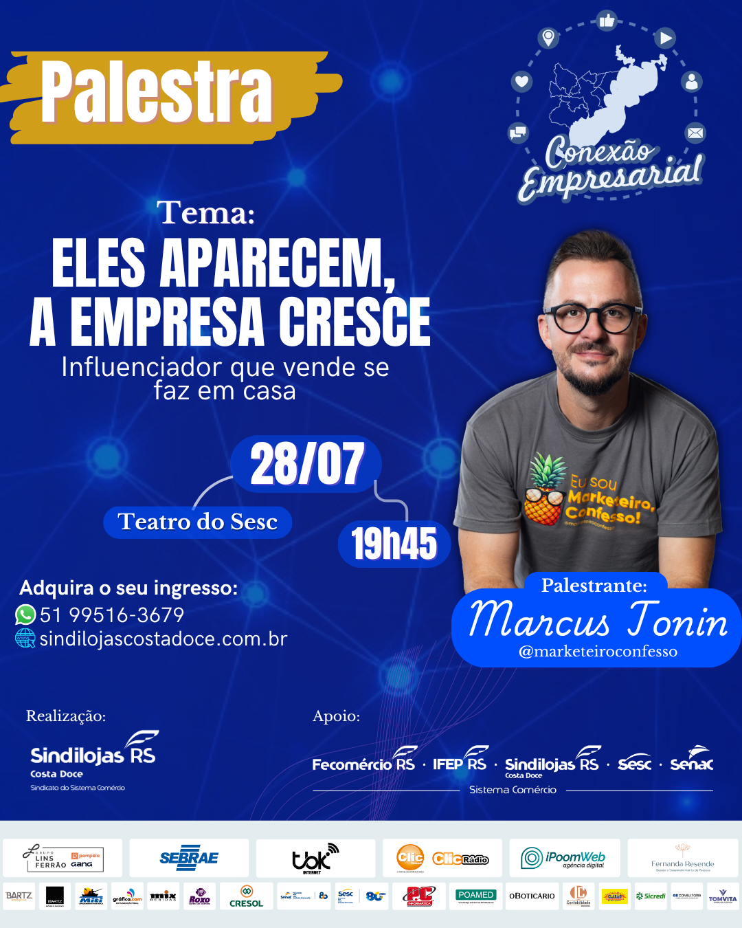 Conexão Empresarial promove palestra sobre marketing, influência e posicionamento para negócios