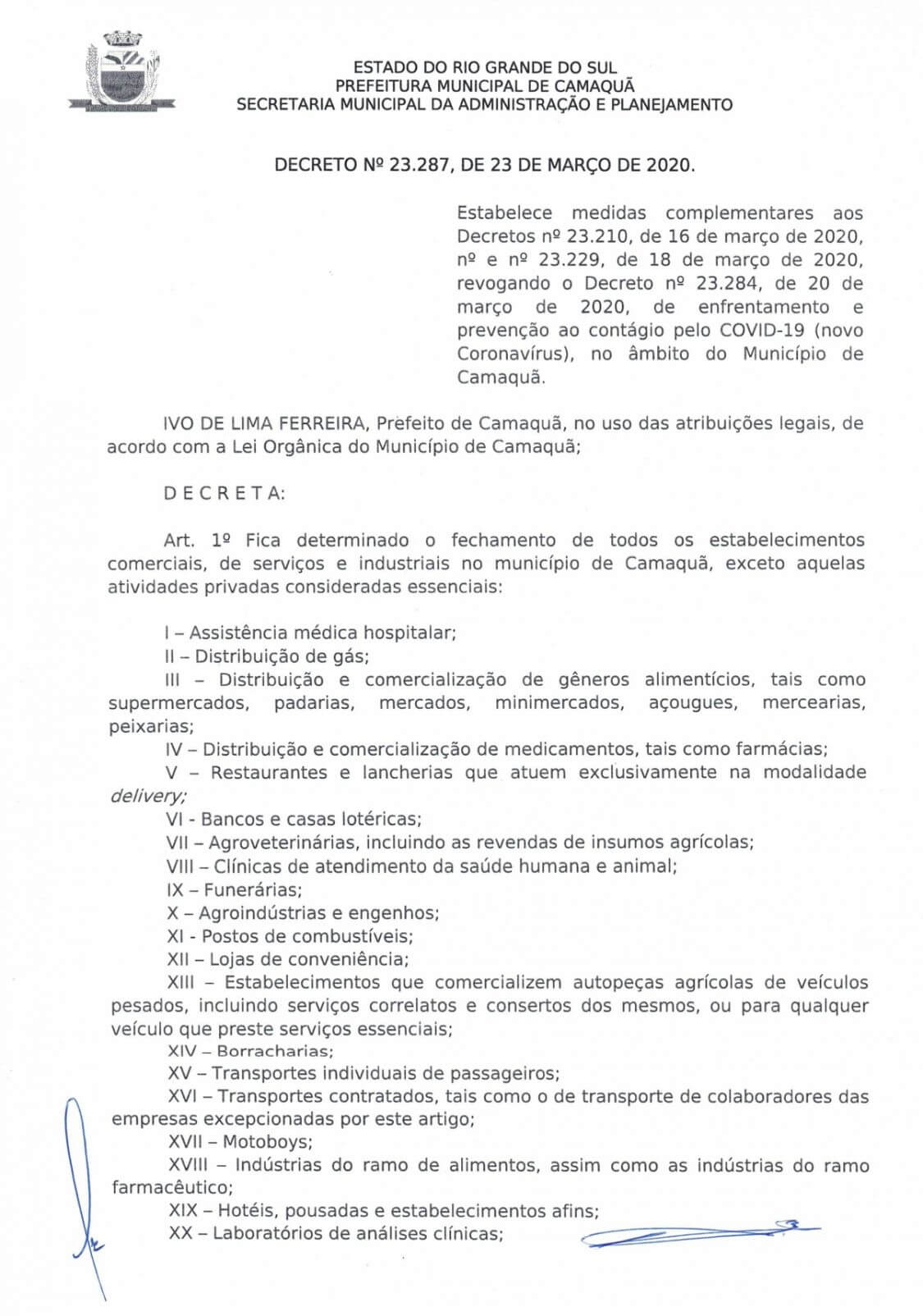 ATUALIZAÇÃO: Decreto 23 de Março 2020